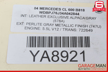 00-08 Mercedes R230 SL500 Pressure Relief Valve ABC Hydraulic Suspension OEM