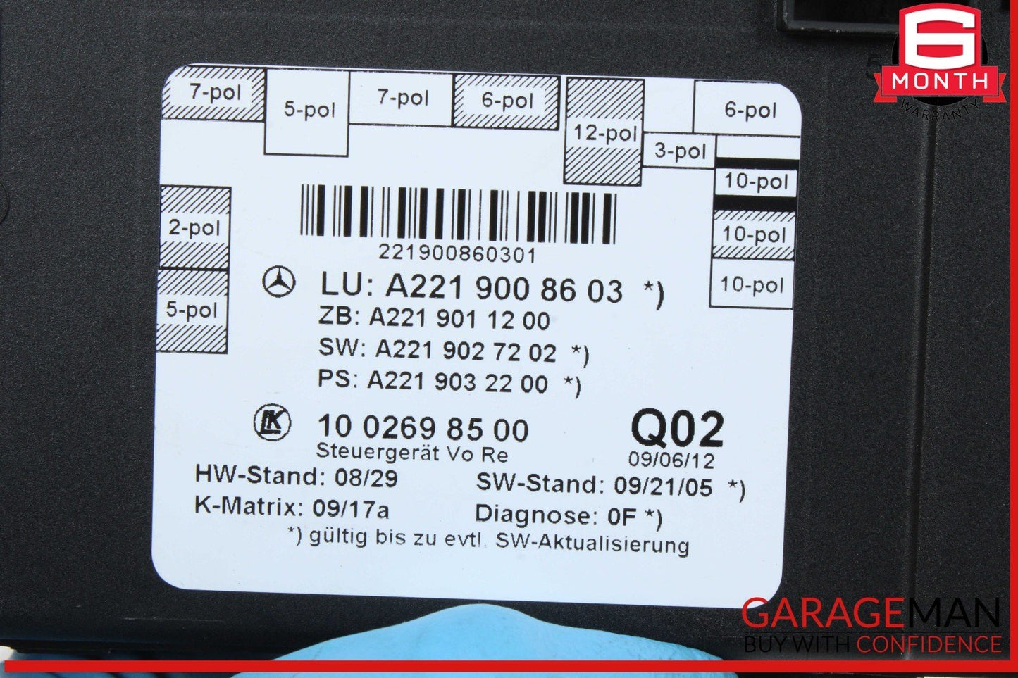 07-13 Mercedes W221 S550 Front Right Side Door Control Module 2219008603 OEM