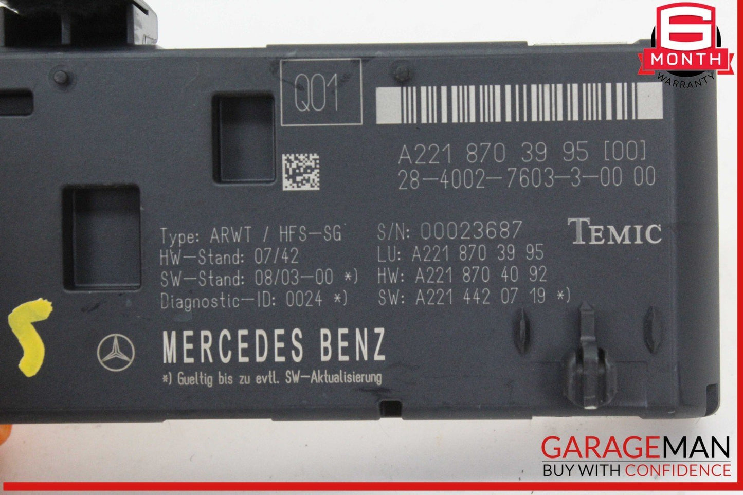 07-14 Mercedes W221 S550 S400 Trunk Release Remote Open Close Module Unit OEM