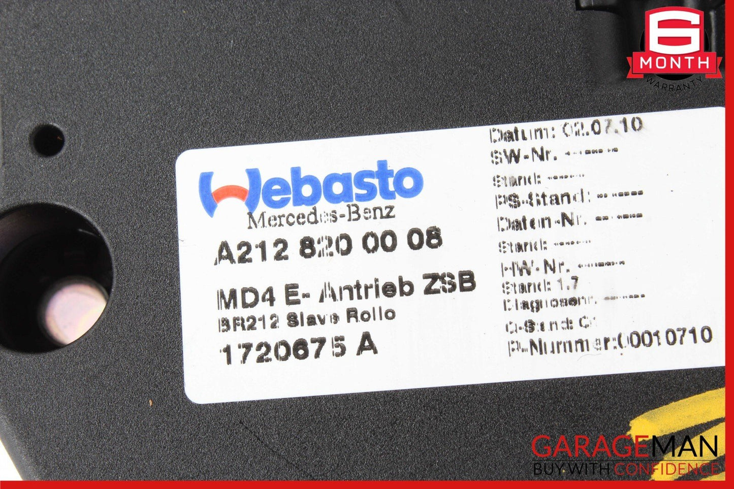 10-17 Mercedes W212 E350 E550 Roof Sun Shade Screen Roller Blind Motor Unit OEM