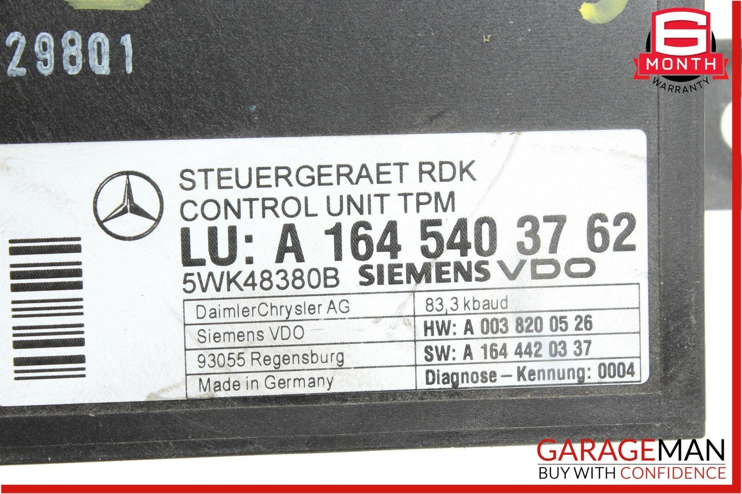 06-12 Mercedes W211 E350 CL63 AMG TPMS Tire Pressure Control 1645403762 OEM