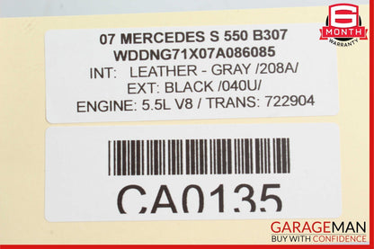 07-13 Mercedes W221 S550 Front Right Passenger Sun Visor Shade Sunvisor Gray OEM