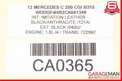 12-15 Mercedes W204 C250 1.8L Valeo Engine Starter Motor Unit