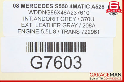 07-13 Mercedes W221 S550 S63 AMG Top Roof GPS Shark Fin Antenna Andorit Grey OEM