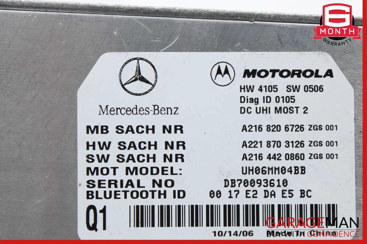 07-10 Mercedes W221 S550 CL550 CL600 Bluetooth Communication Control Module
