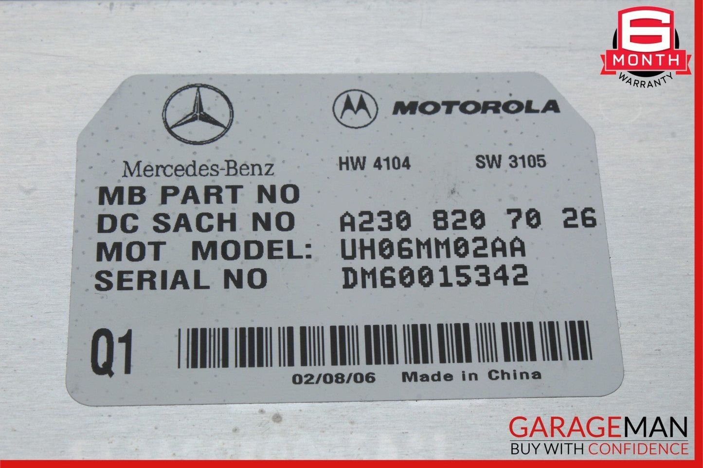 06-12 Mercedes X164 GL450 E350 SL550 Communication Control Module 2308207026 OEM