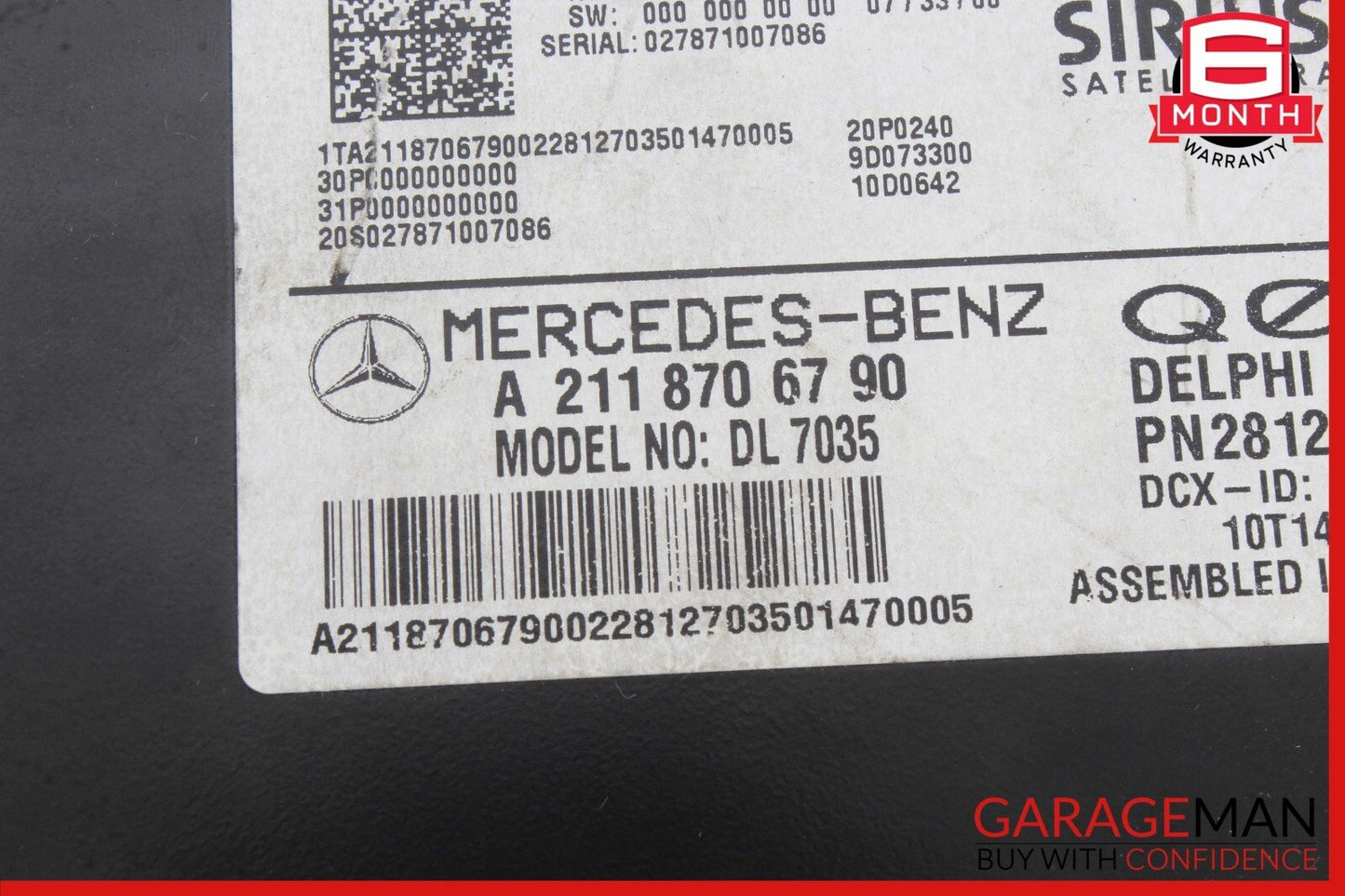 Mercedes W211 E350 R350 GL450 ML350 Sirius Satellite Radio Receiver Module Unit
