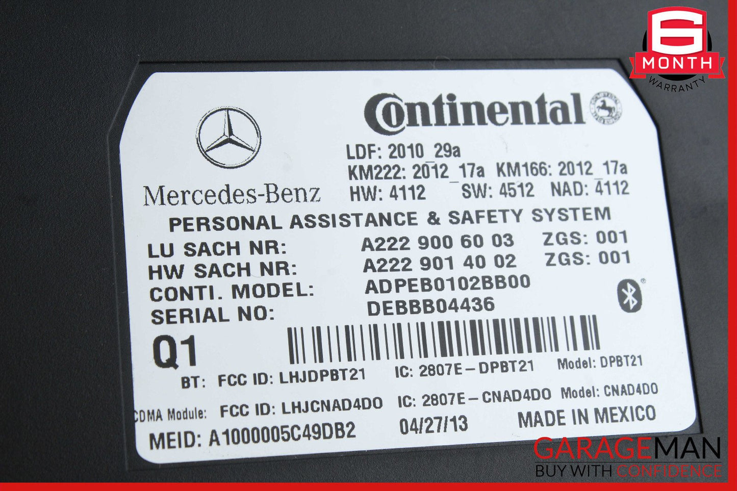 12-20 Mercedes W204 C250 E550 SL400 Communication Control Module 2229006003 OEM
