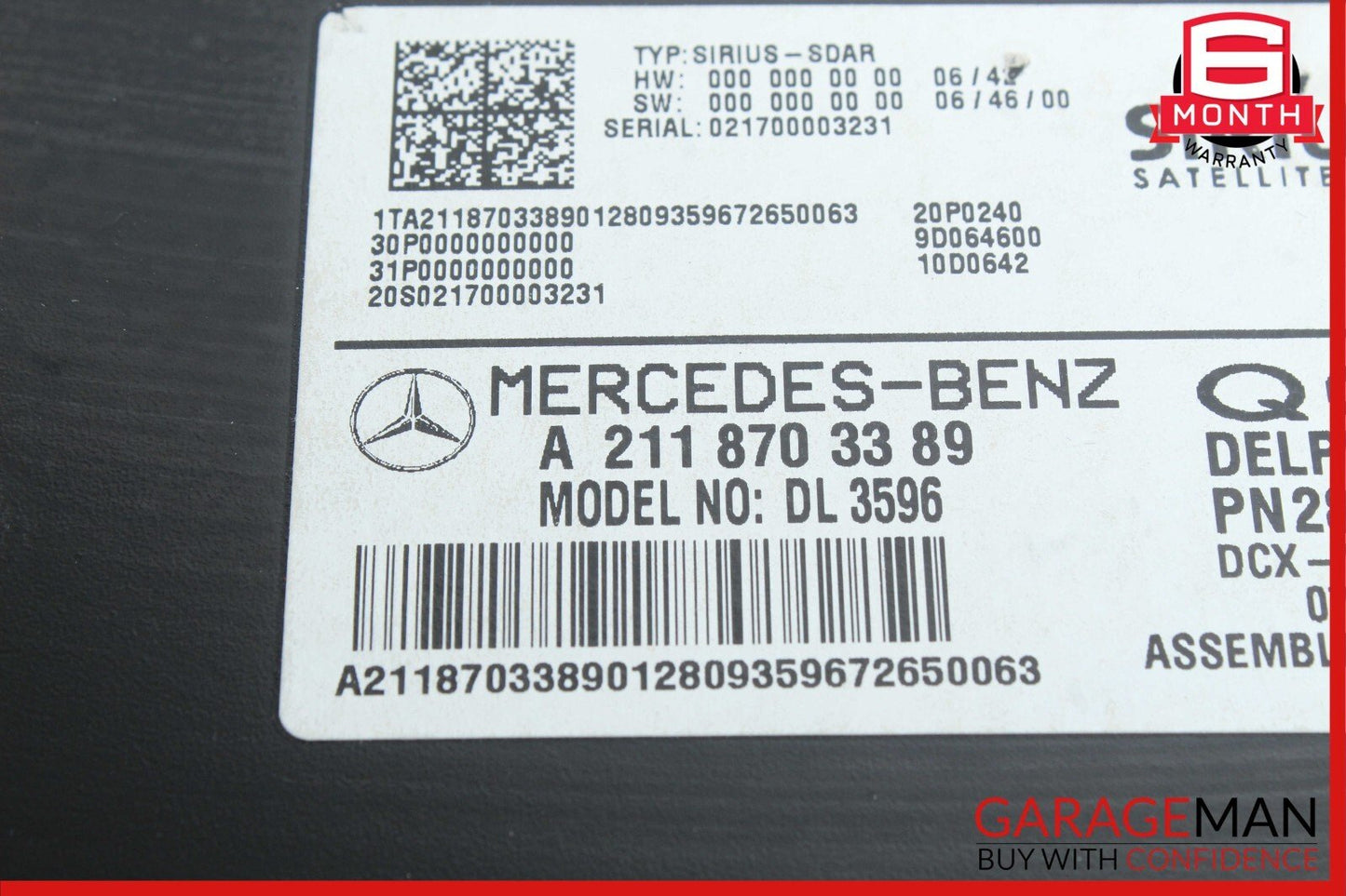Mercedes SLK350 E350 ML350 R350 CLK550 Sirius Satellite Radio Receiver Module