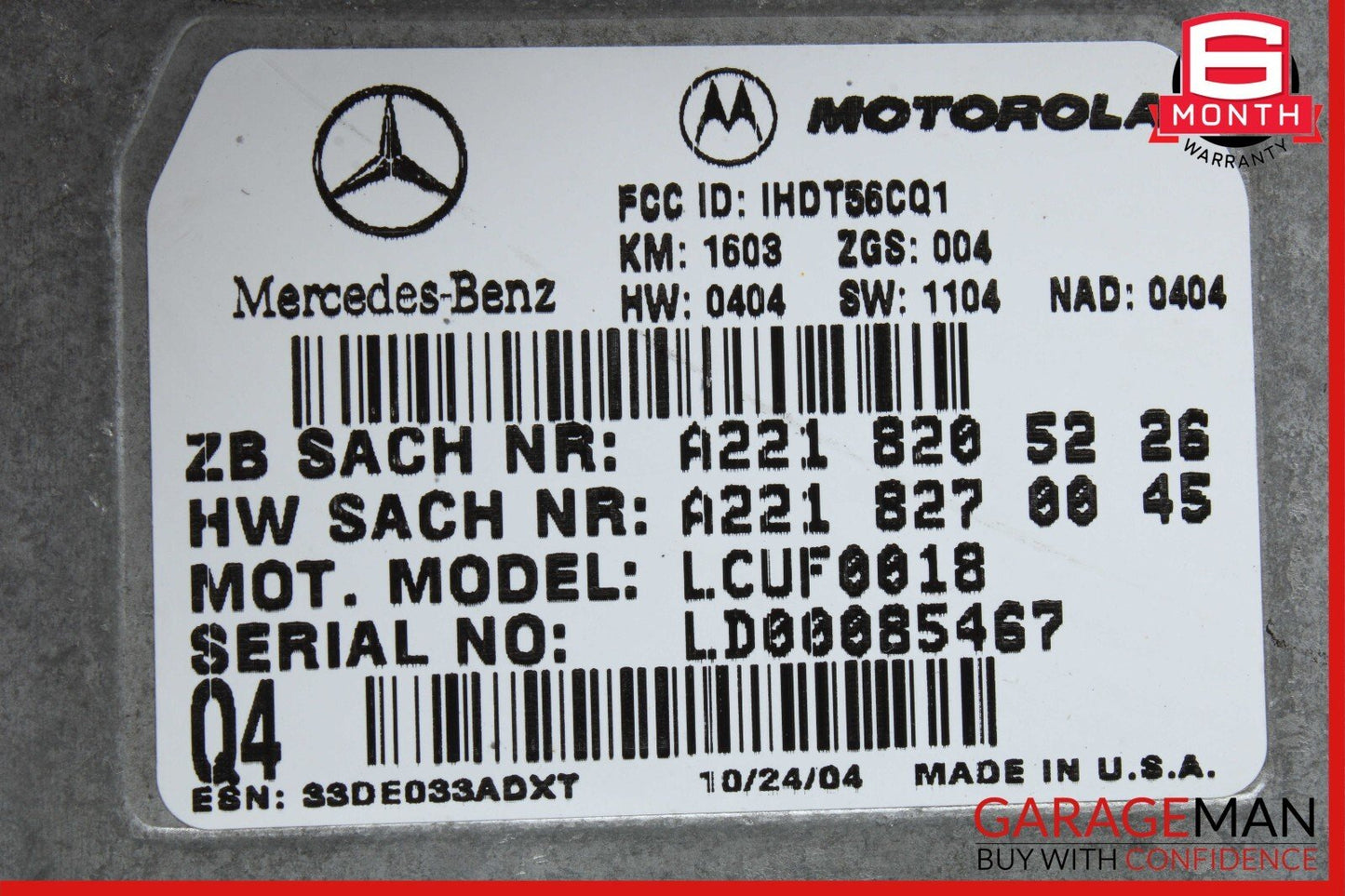06-14 Mercedes W219 CLK500 SL550 Voice Communication Control Module Unit OEM