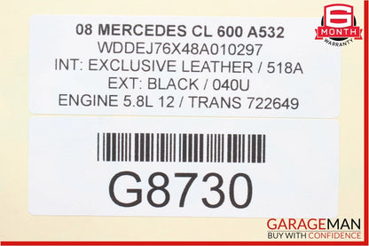 03-13 Mercedes S600 CL600 SL600 V12 M275 Engine Piston & Connecting Rod Assembly