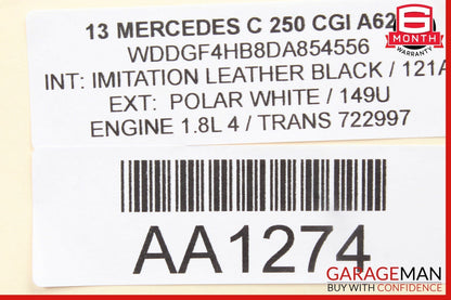 08-14 Mercedes W204 C250 C300 Front Right Side Sun Visor Sunvisor Shade Black