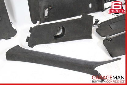 11-14 Porsche Cayenne 958 Headliner Pillar Trim Panel Cover Set Black OEM