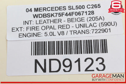 03-12 Mercedes R230 SL500 Front Right Side Door Lock Latch Actuator OEM