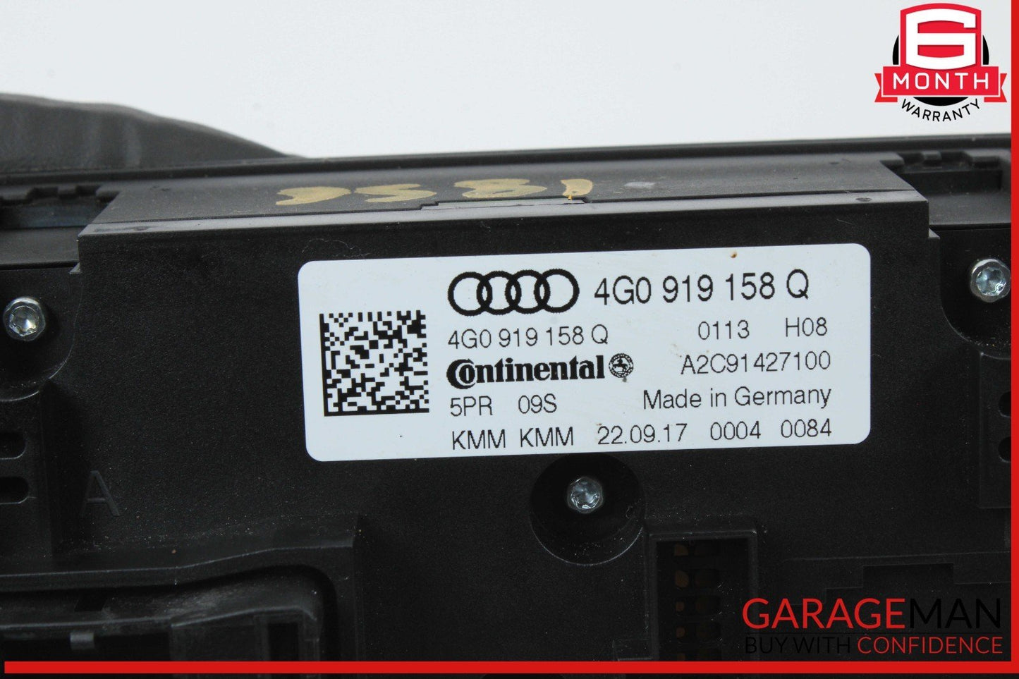 12-18 Audi S6 A7 Rear AC A/C Air Conditioning Temperature Climate Control Panel