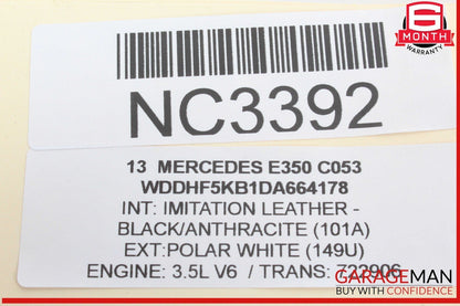 12-18 Mercedes W212 E350 E400 CLS400 CLS500 Overhead Dome Light Lamp Black OEM