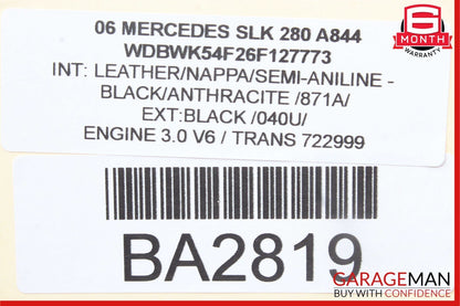 05-08 Mercedes R171 SLK280 SLK350 Front Left Exterior Door Handle Assembly Black