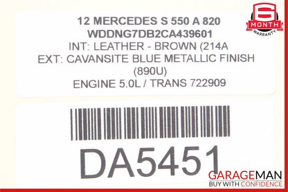 07-13 Mercedes W221 S550 CL600 Front Right Side Dash AC A/C Air Vent Trim Grey