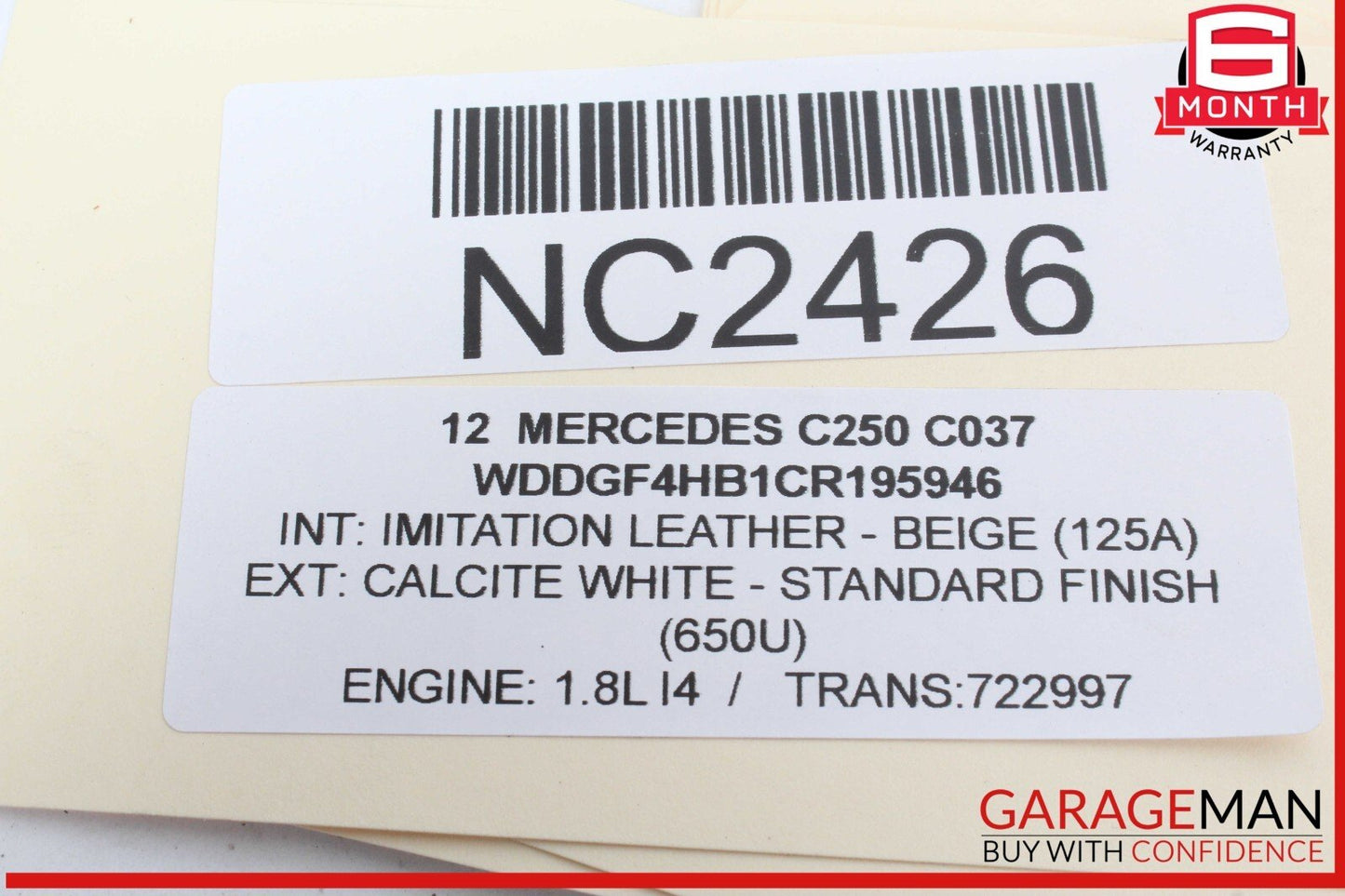 08-17 Mercedes W204 C250 C350 C300 Rear Left / Right Axle CV Half Shaft OEM