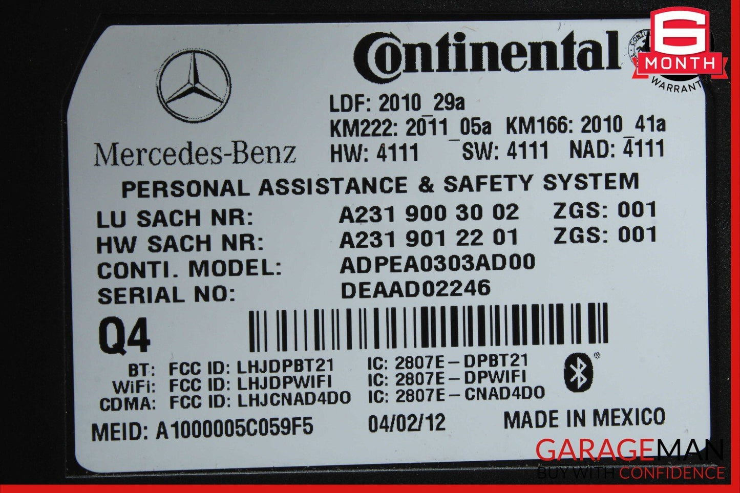 12-20 Mercedes W204 C250 E350 GLA250 SL400 Communication Control Module Unit OEM