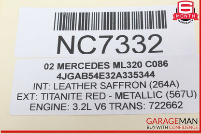 98-05 Mercedes W163 ML320 Rear Right Side Seatbelt Seat Belt Retractor OEM