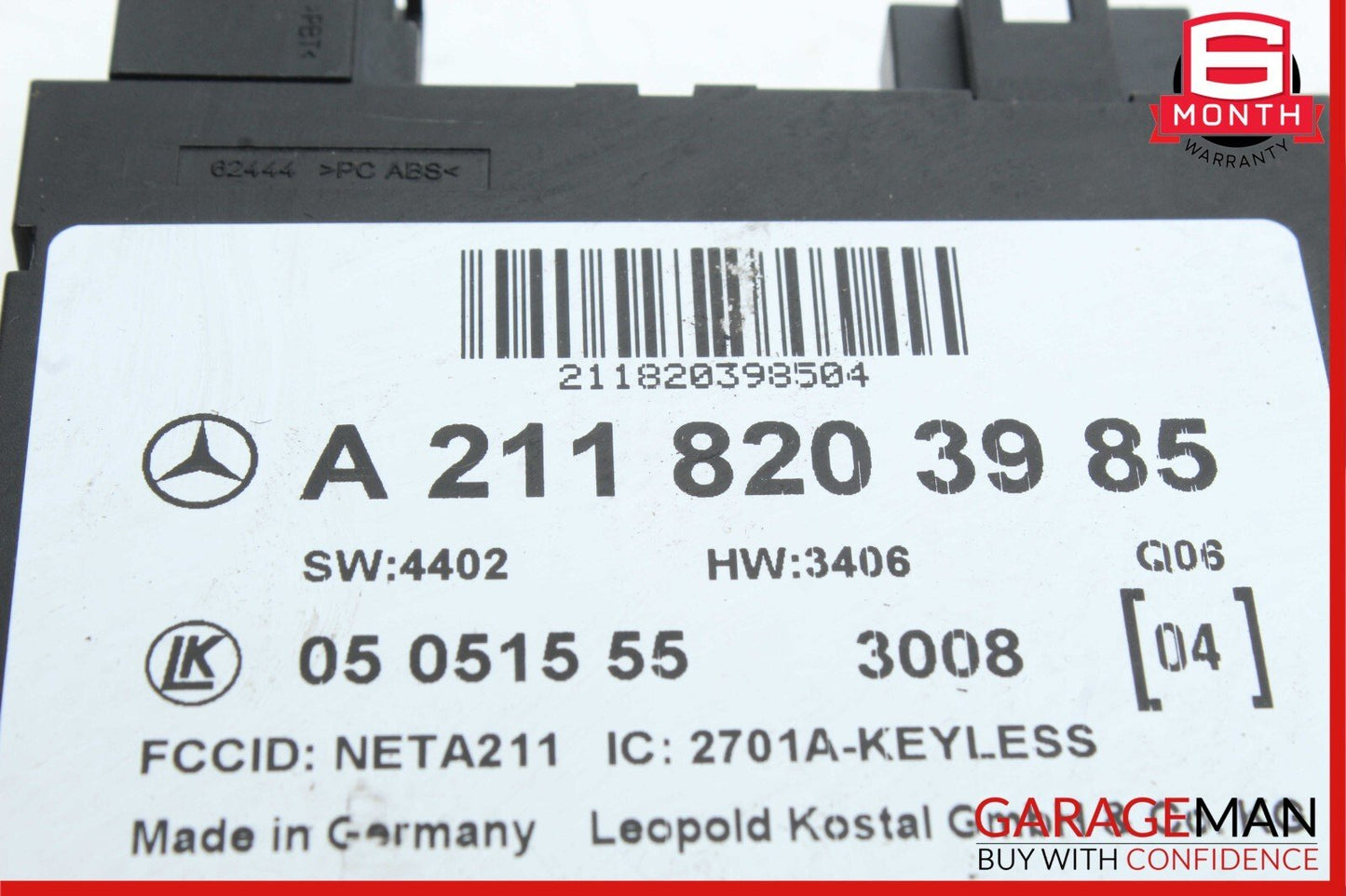 03-11 Mercedes W219 CLS550 E550 Keyless Go Entry Computer Control Module Unit