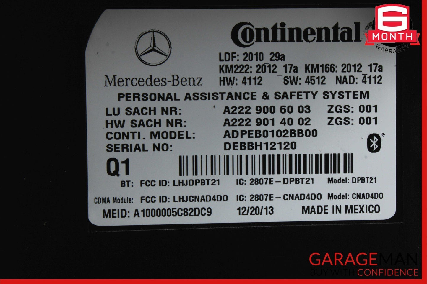 12-20 Mercedes R172 SLK250 GLA250 E550 SL400 Communication Control Module Unit