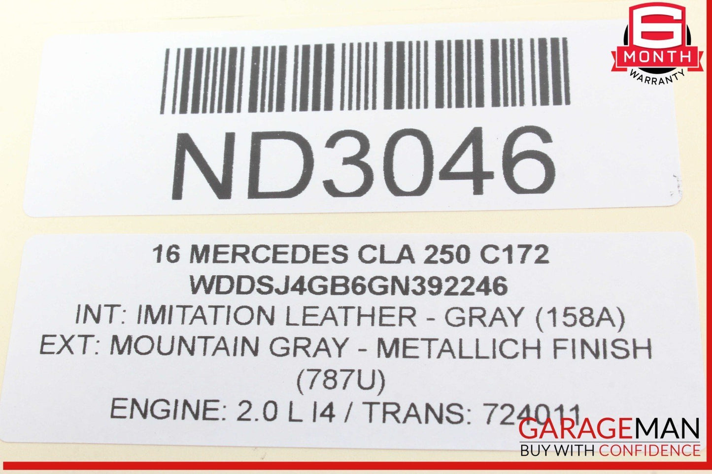 14-19 Mercedes W117 CLA250 Rear Left or Right Upper Control Arm 2463501006 OEM