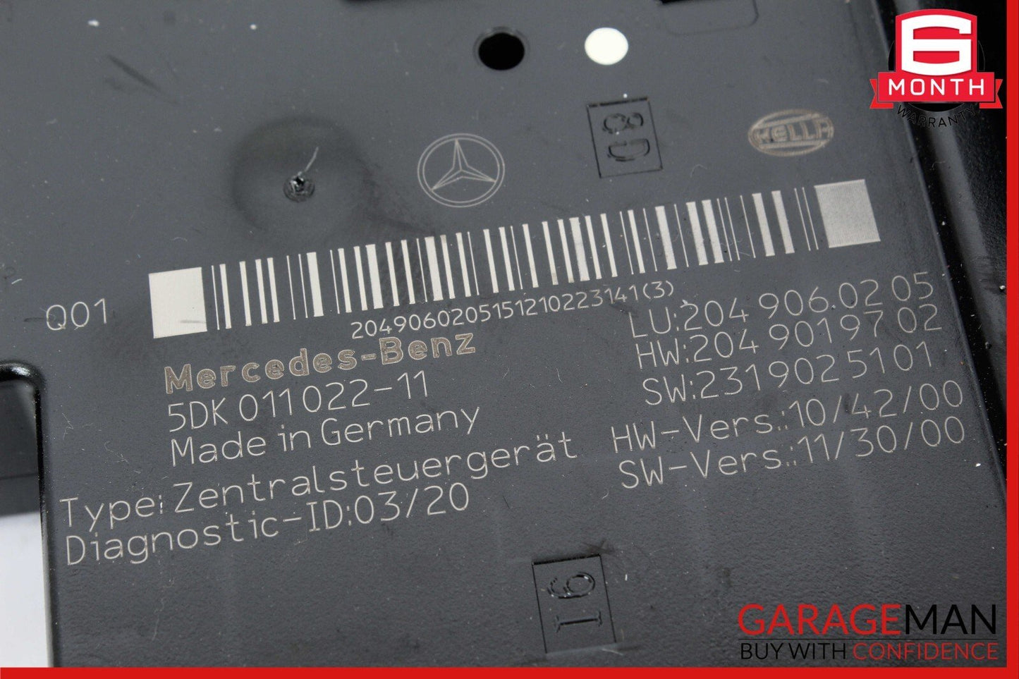 12-14 Mercedes W204 C350 C300 C63 AMG Rear SAM Fuse Relay Junction Box Assembly