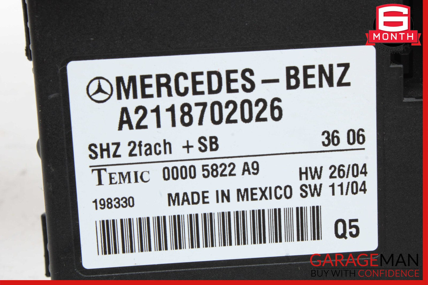 06-13 Mercedes W219 CLS550 GL550 Heated Seat Control Module 2118702026 OEM