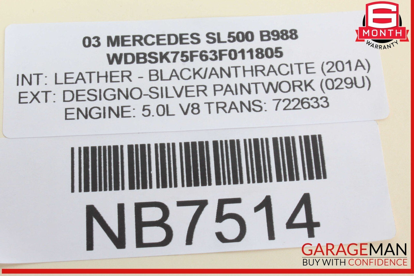 03-08 Mercedes R230 SL500 Rear Right Seat Belt Retractor Luggage w/ Speaker OEM