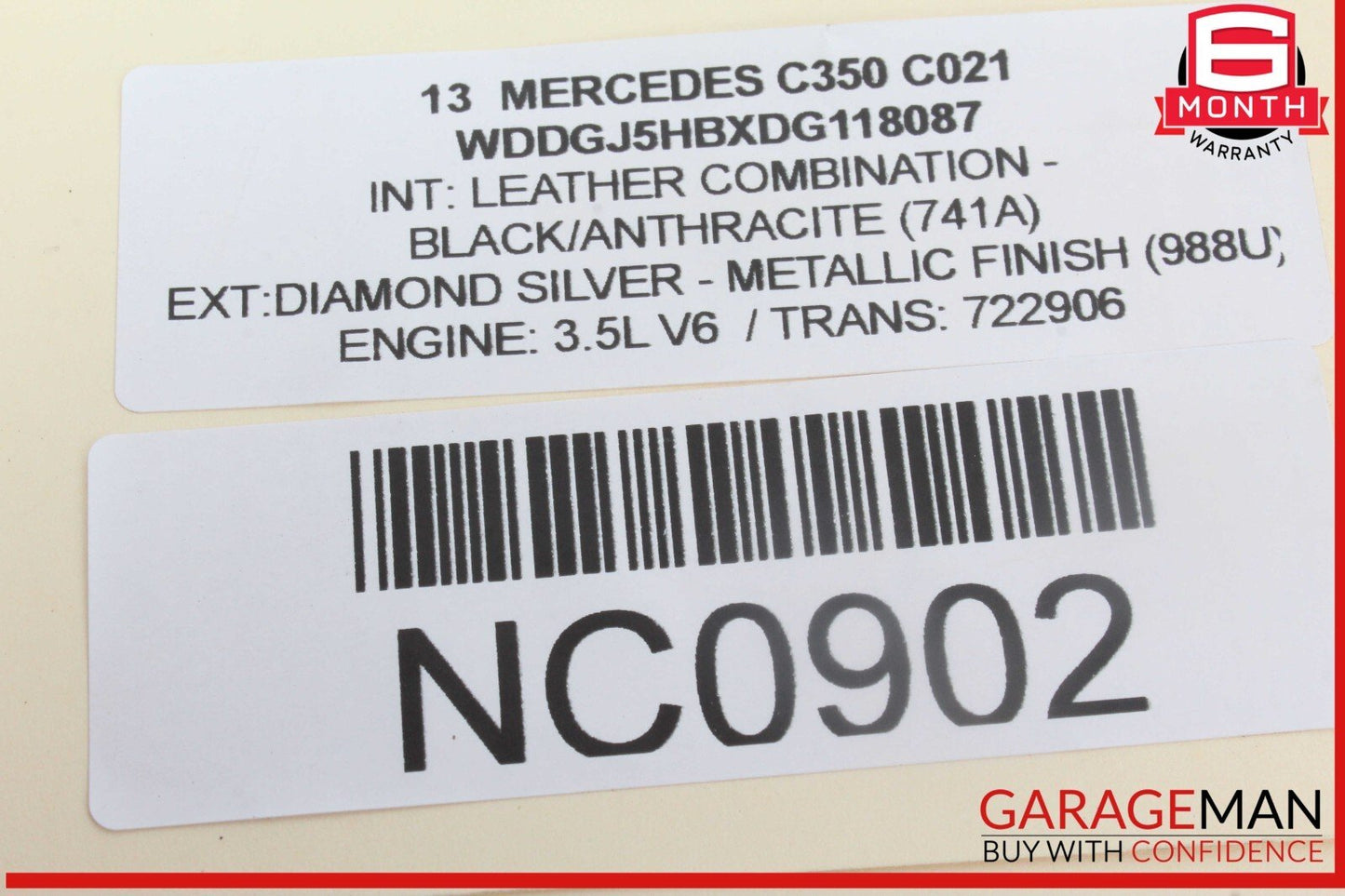 12-14 Mercedes W204 C350 Front Left Side Exterior Door Handle Keyless Go OEM