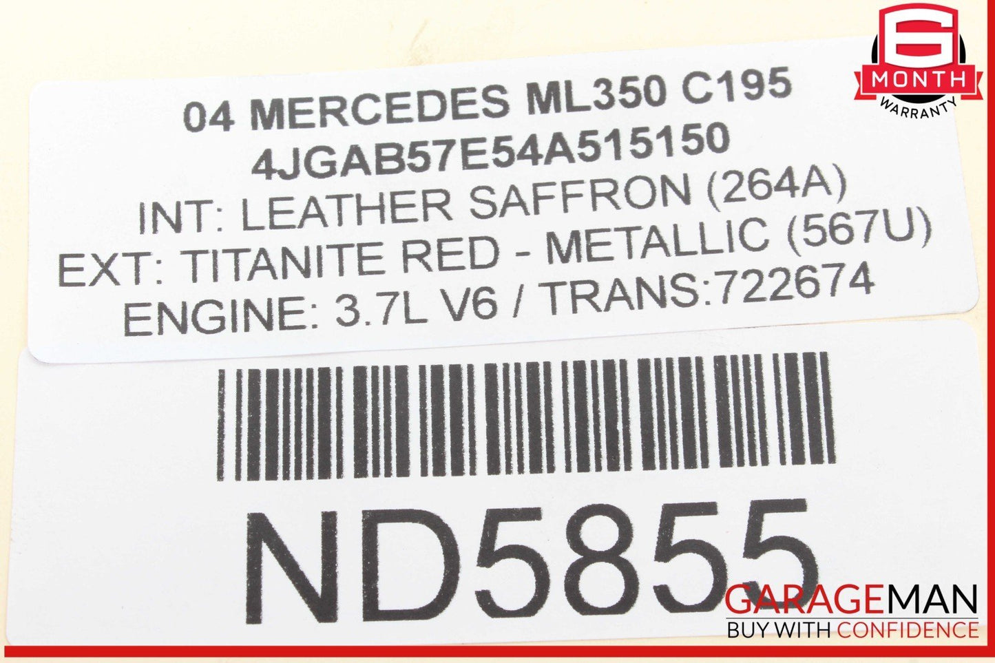 98-05 Mercedes W163 ML350 ML320 ML500 Axle CV Half Shaft Rear Right or Left OEM