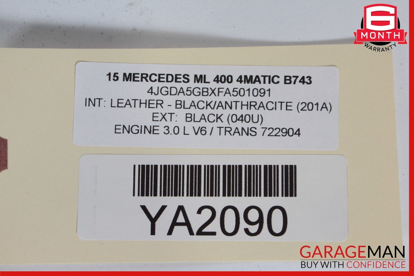 12-15 Mercedes W166 ML350 ML550 Rear Right Side Interior Door Panel Assy OEM