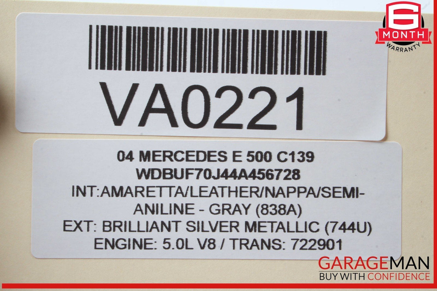 01-11 Mercedes W211 E500 C240 Trunk Lid Lock Latch Handle 2037500693 OEM