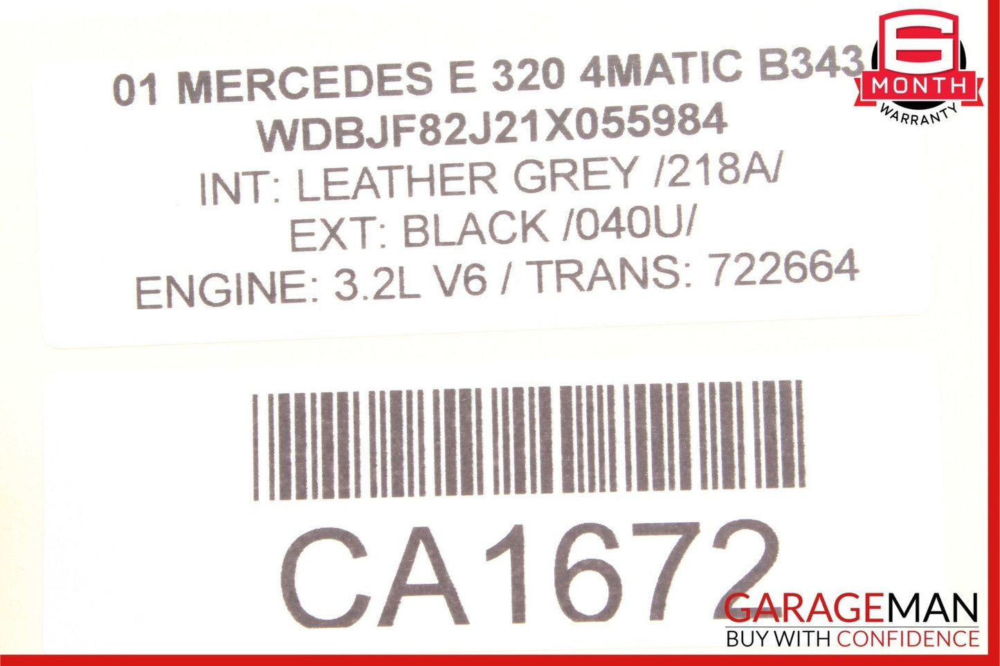 98-02 Mercedes W210 E430 E320 Rear Left Side Exterior Door Handle Black