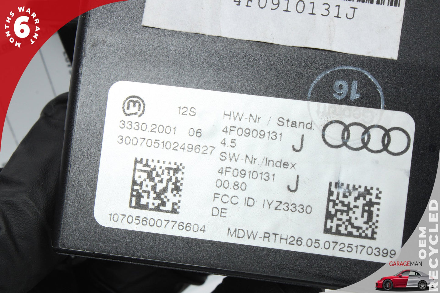 2007-2015 Audi Q7 A6 S6 Ignition Lock Switch Module w/ Key Fob 4F0909131J OEM
