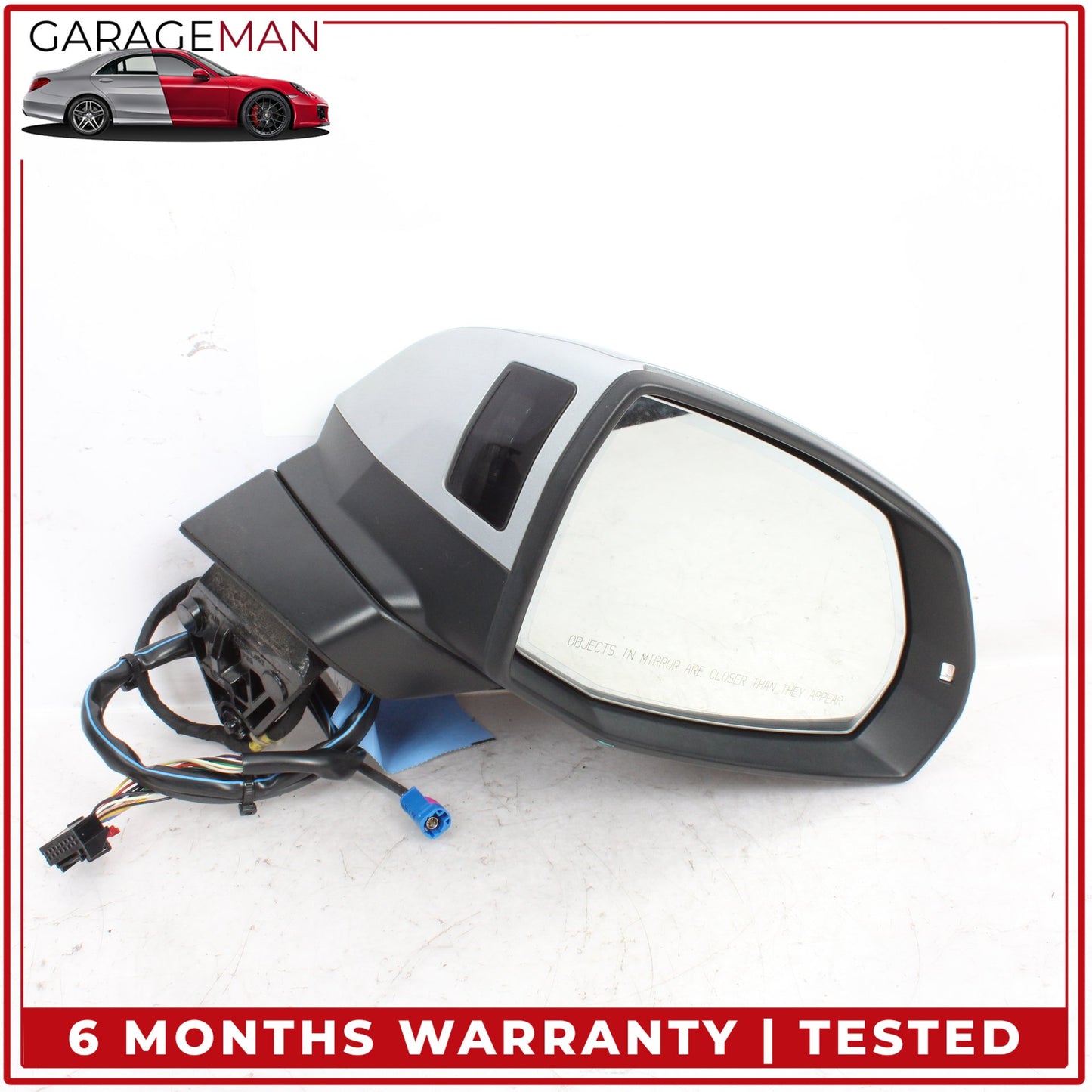 2017-2019 Audi Q7 Front Right Side Door Rear View Mirror w/ Camera Silver OEM