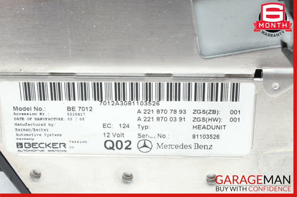 07-09 Mercedes W221 S550 S63 AMG Head Unit Command Comand CD Navigation