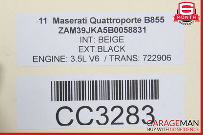 03-13 Maserati Quattroporte M139 Rear Left Side Interior Door Panel OEM