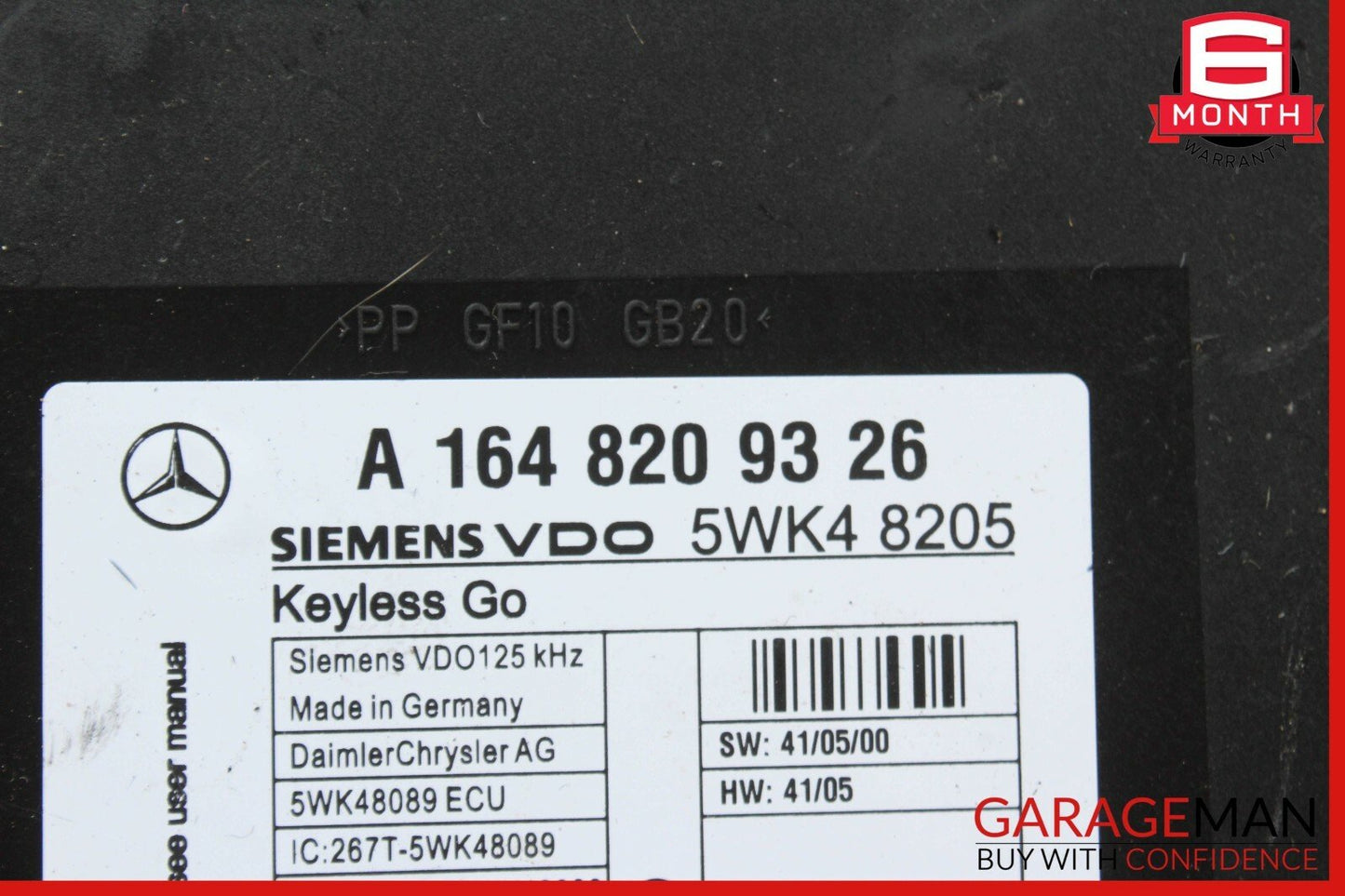 06-12 Mercedes X164 GL320 Keyless Go Control Module 1648209326 OEM