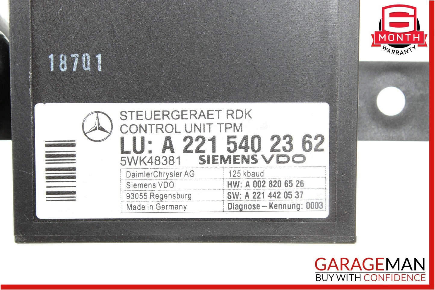 07-13 Mercedes W221 S63 CL65 Tire Pressure Monitor Module 2215402362 OEM