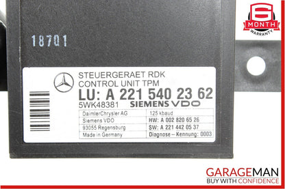 07-13 Mercedes W221 S63 CL65 Tire Pressure Monitor Module 2215402362 OEM