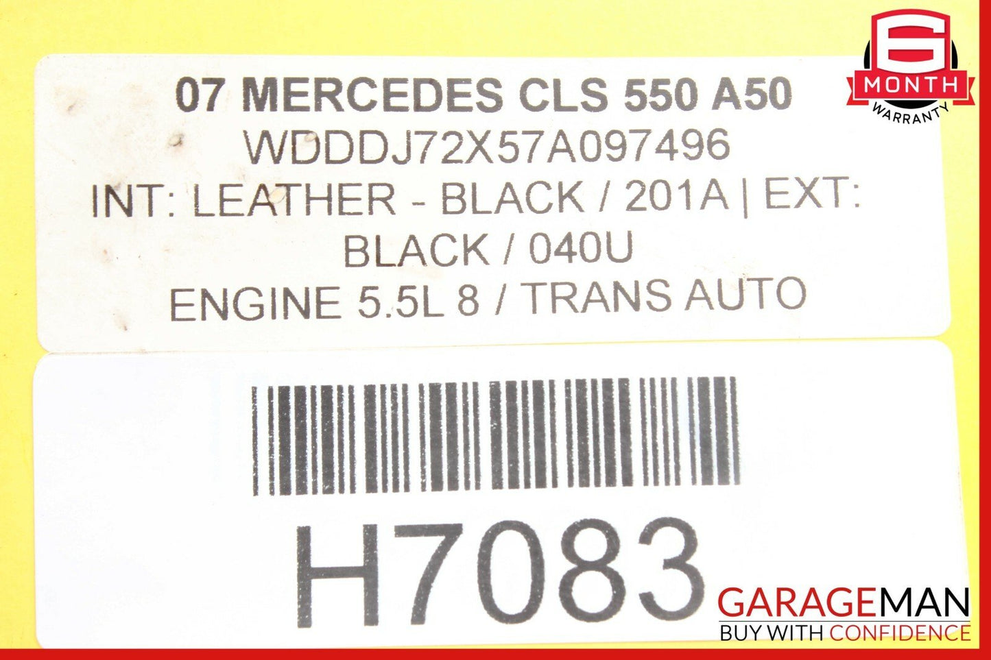 06-11 Mercedes CLS500 CLS63 AMG Interior Top Upper Rear View Mirror Grey