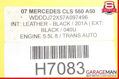 06-11 Mercedes CLS500 CLS63 AMG Interior Top Upper Rear View Mirror Grey