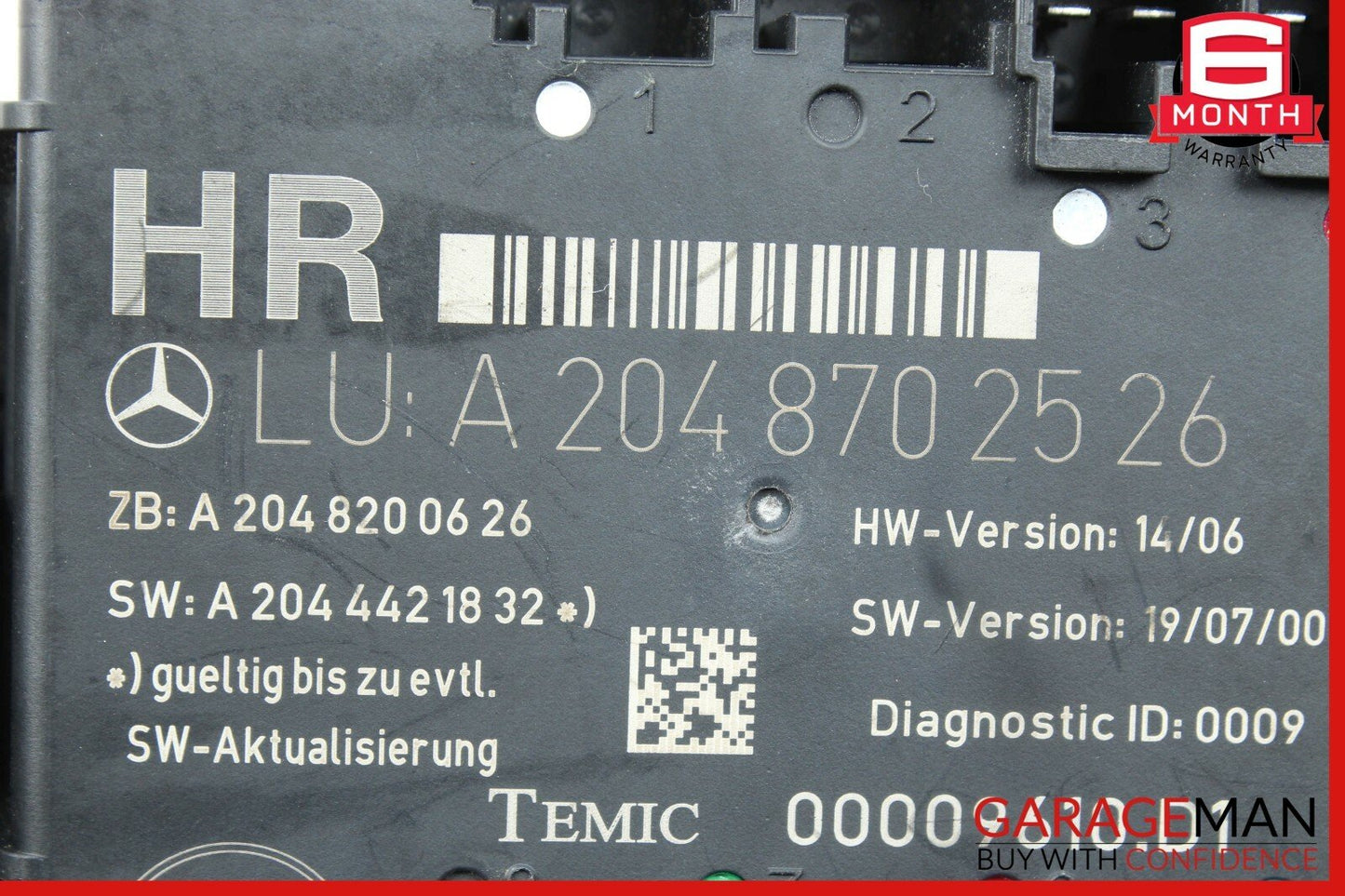 08-14 Mercedes W204 C350 C300 Rear Right Side Door Control Module 2048702526 OEM