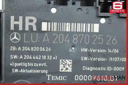 08-14 Mercedes W204 C350 C300 Rear Right Side Door Control Module 2048702526 OEM