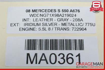 07-13 Mercedes W221 S550 S63 AMG Park Assist Parktronic Control Module Unit OEM