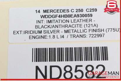 08-16 Mercedes W204 C250 E400 Rear Left Driver Side Window Regulator Motor OEM