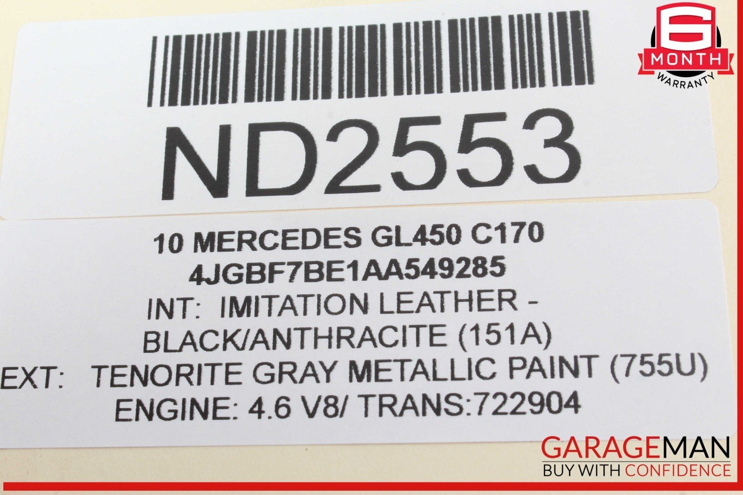 06-12 Mercedes X164 GL450 GL550 Rear Right Or Left Side Half Axle Shaft OEM